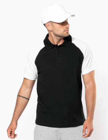 Polo baseball manches courtes