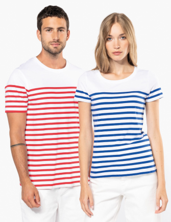 T-shirt marin col rond...