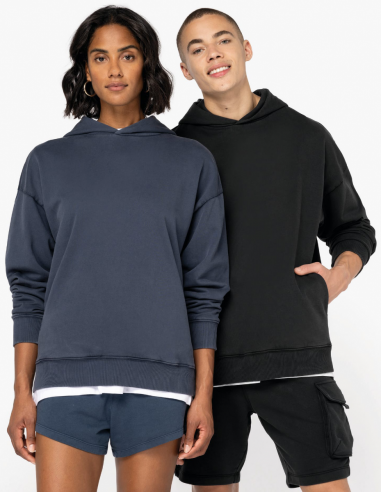 Sweat-shirt capuche oversize délavé...