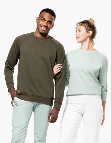 Sweat-shirt bio col rond manches raglan