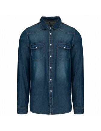 Chemise denim manches longues 2