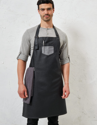 Tablier à bavette effet huilé