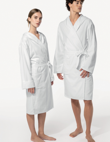 Peignoir de bain à capuche coton bio