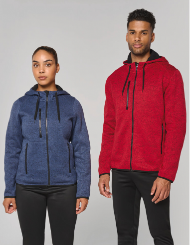 Veste capuche chinée