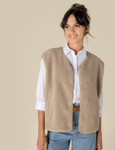 Veste sans manches sherpa Femme