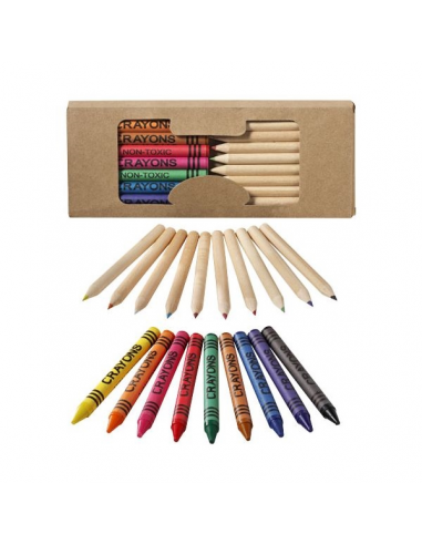 Kit de crayons et crayons gras colorés