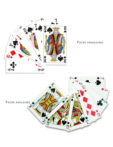 Jeu de bridge gros points - 55 cartes personnalisables