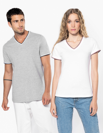 Tshirt maille piquée col V