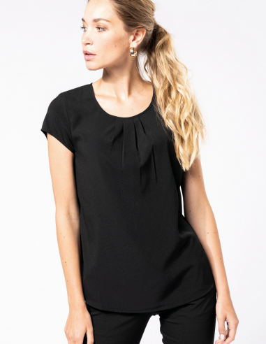 Blouse crêpe manches courtes Femme