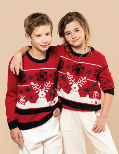 Pullover col rond de Noël Enfant