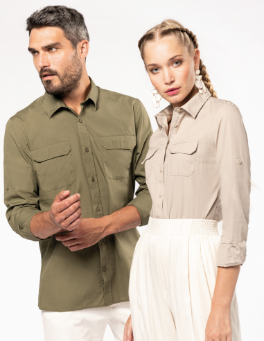 Chemise safari manches longues