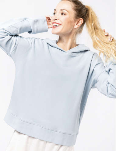 Sweat-shirt loose capuche bio Femme