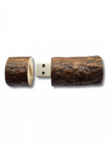 Clé USB buche de bois