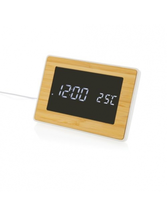 Horloge LED en bambou 2