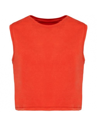 T-shirt crop sans manche Femme 2