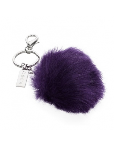 Porte-clés pompon imitation fourrure