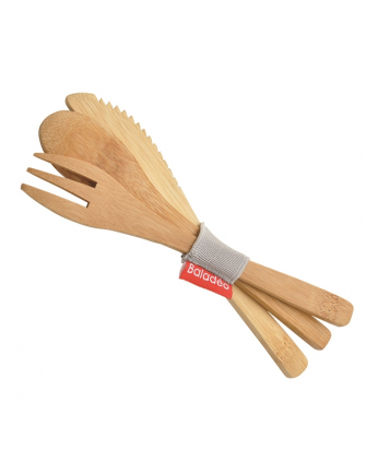 Set de 3 couverts en bambou