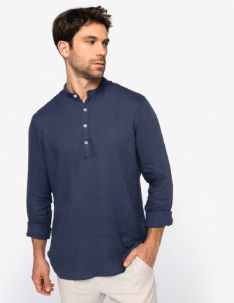 Chemise col mao lin Homme