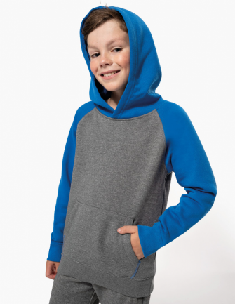 Sweatshirt capuche bicolore...